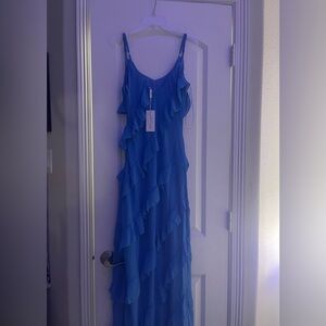 NWT**
Never been worn Petal and Pup Ciao Ruffles Maxi Dress
- blue (size M)